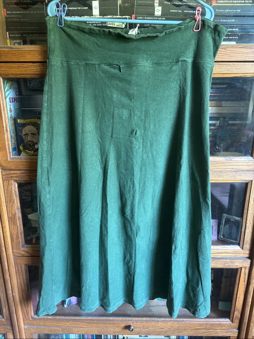 Texture Brand Organic Hemp/ Cotton Jersey Women’s Maxi Forest Green Comfy Skirt